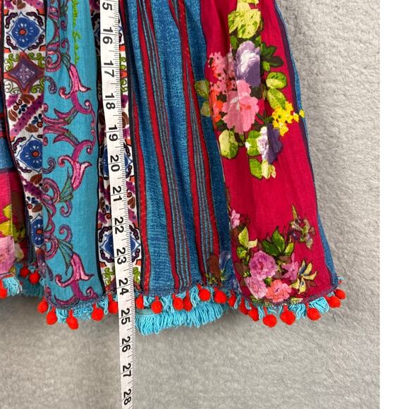 Antica Sartoria Women's Bohemian Beaded Peasant Blouse Multi-Color One Size - Picture 5 of 10